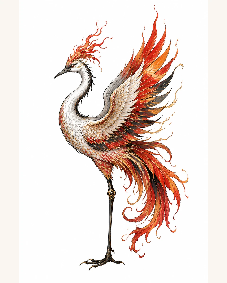 Bi Fang — Flame Petal original tattoo design preview