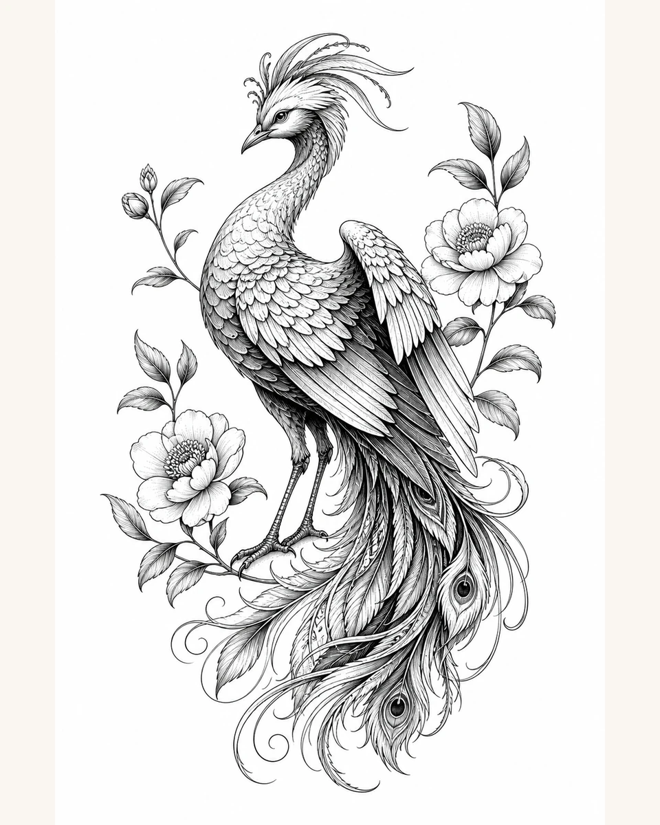 Guan Guan — Camellia Call original tattoo design preview
