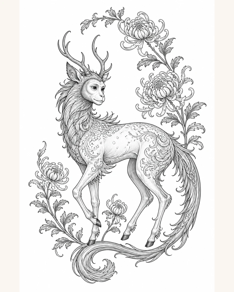 Jue Ru — Chrysanthemum Arc original tattoo design preview