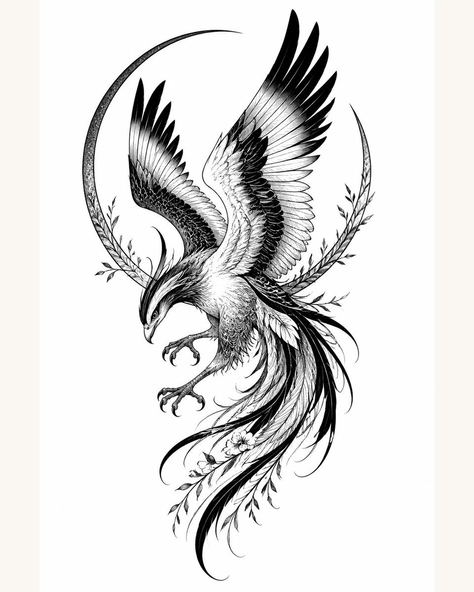 Gu Diao — Moon Talon original tattoo design preview