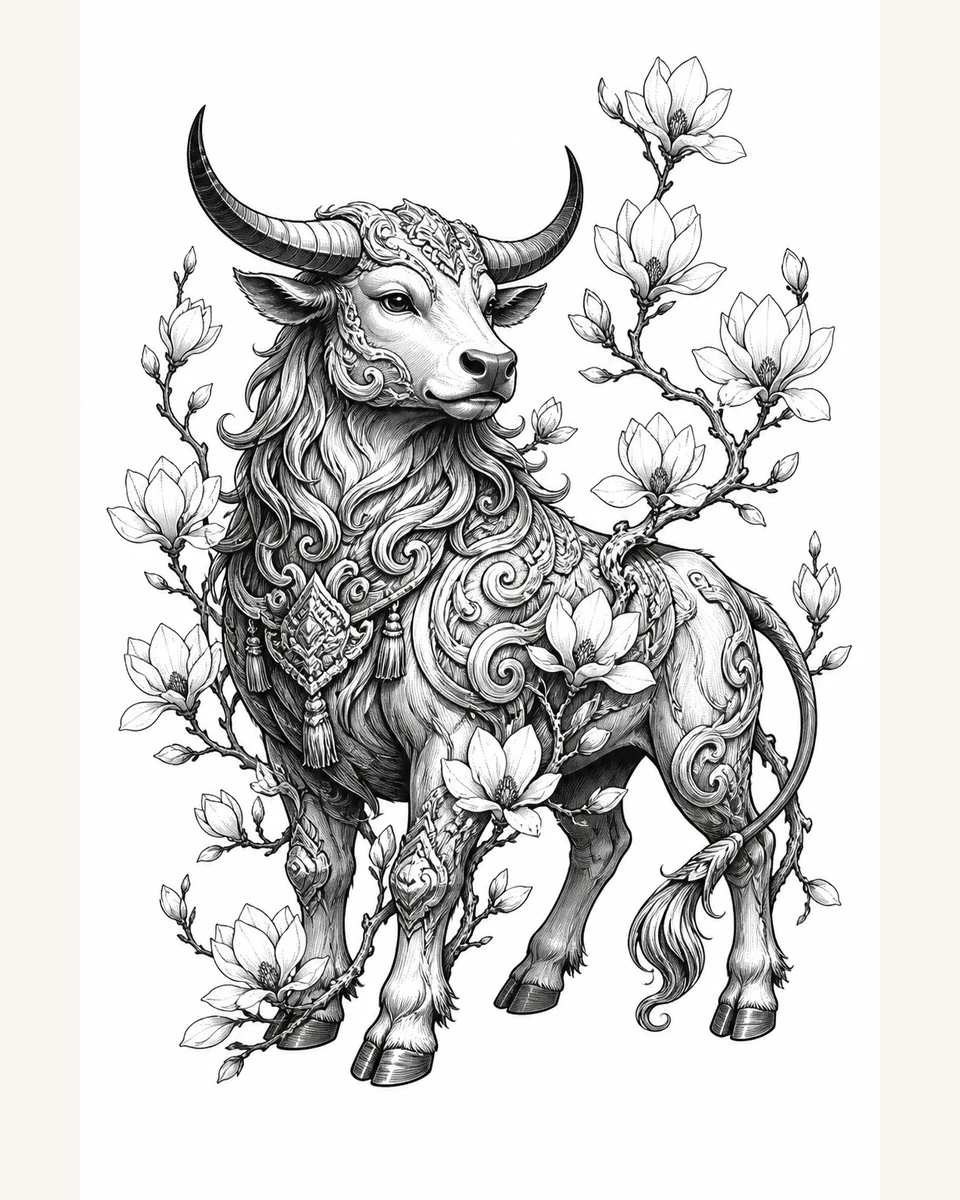 Hua Huai — Magnolia Vigil original tattoo design preview