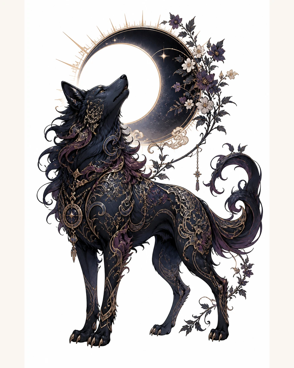 Tian Gou — Eclipse Keeper original tattoo design preview