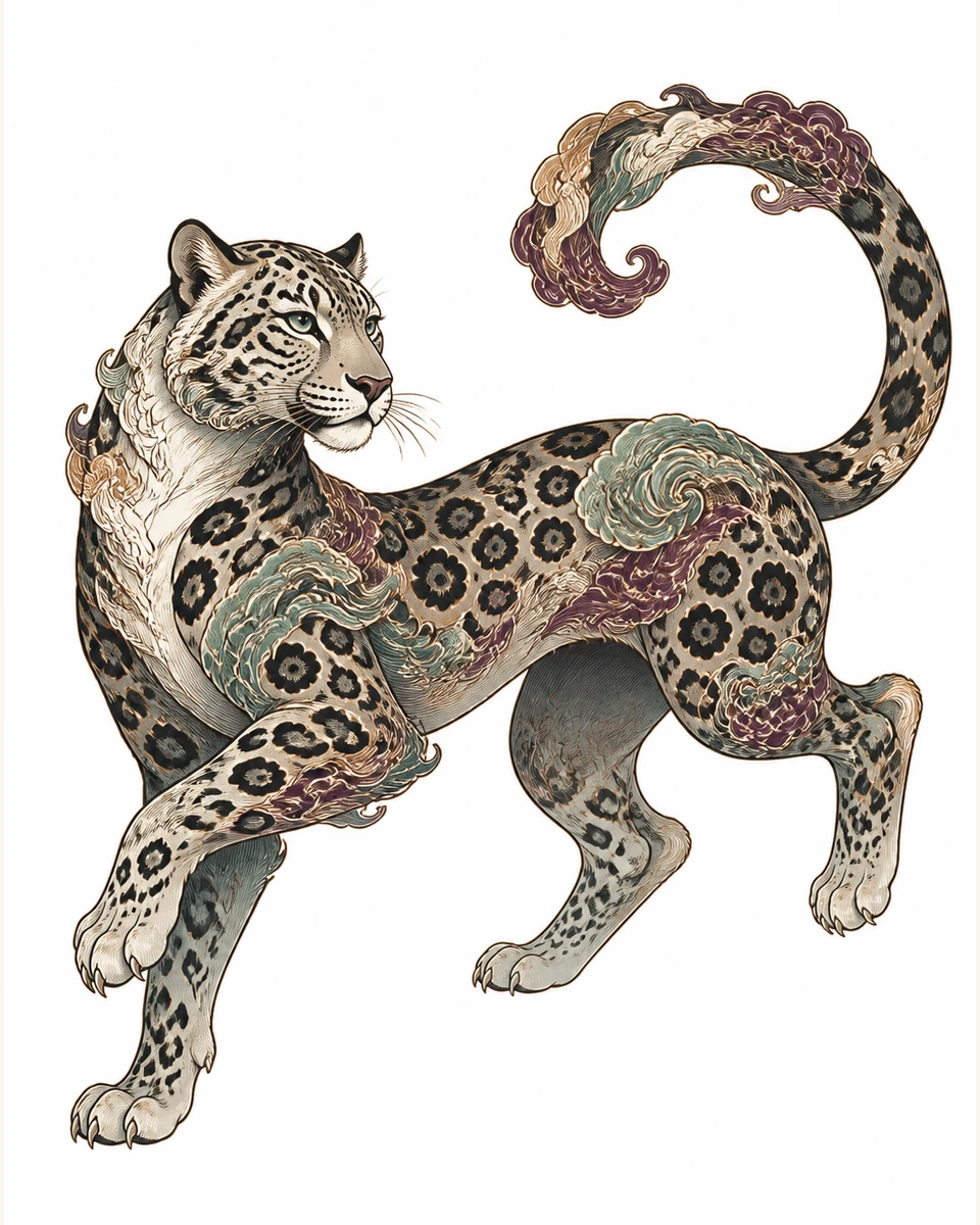 Shu Hu — Cloud Leopard original tattoo design preview