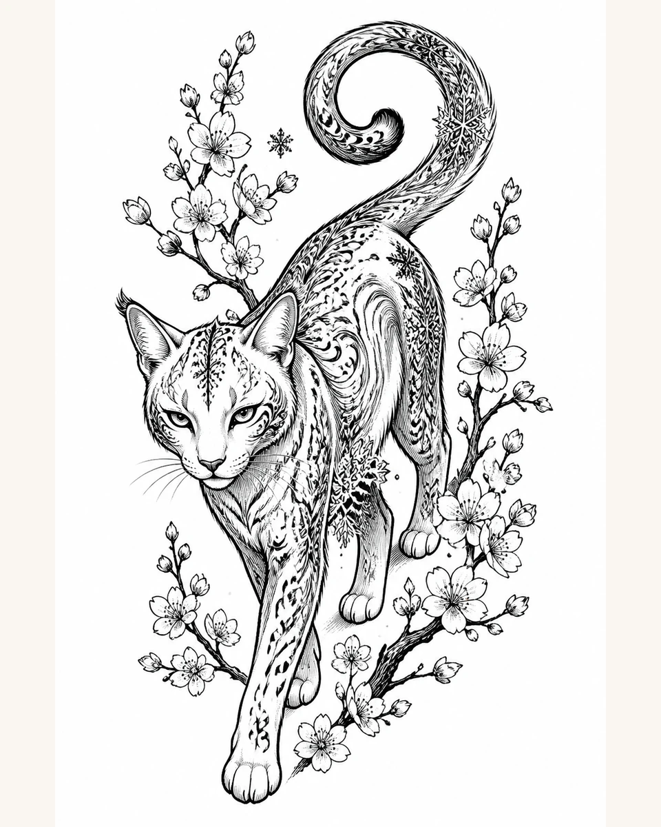 Meng Ji — Snow Petal original tattoo design preview