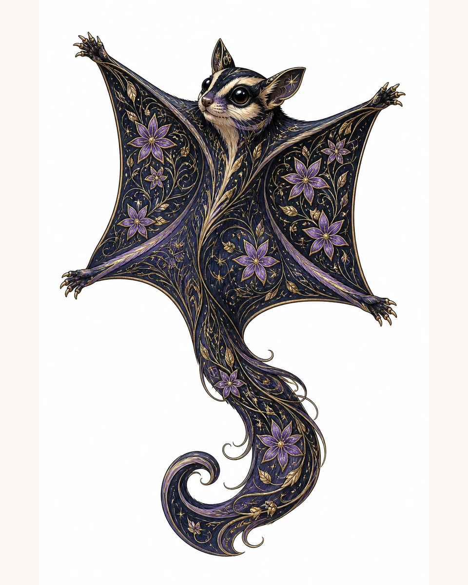 Fei Shu — Night Glider original tattoo design preview