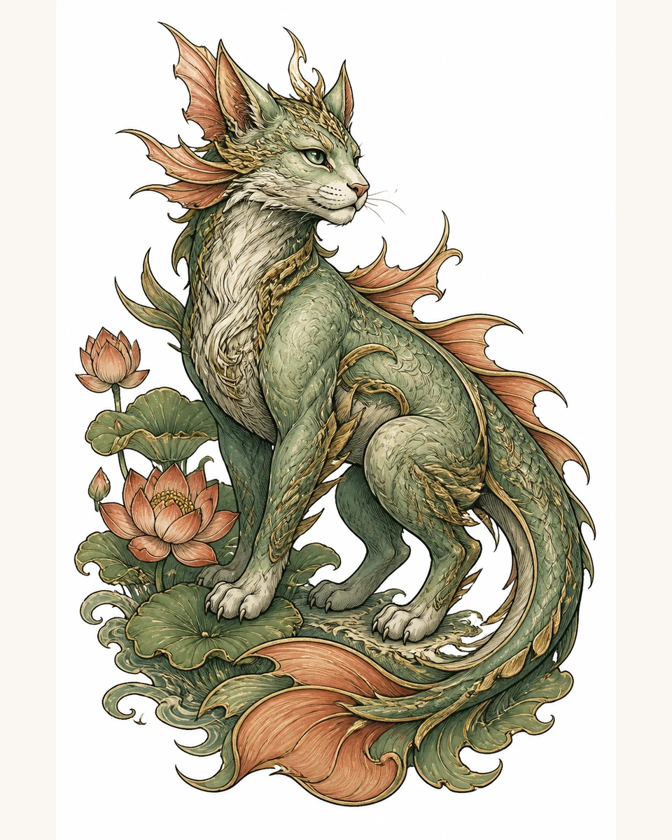 Ya Yu — Lotus Guardian original tattoo design preview