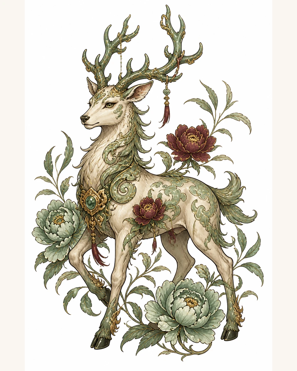 Si — Jade Antler original tattoo design preview