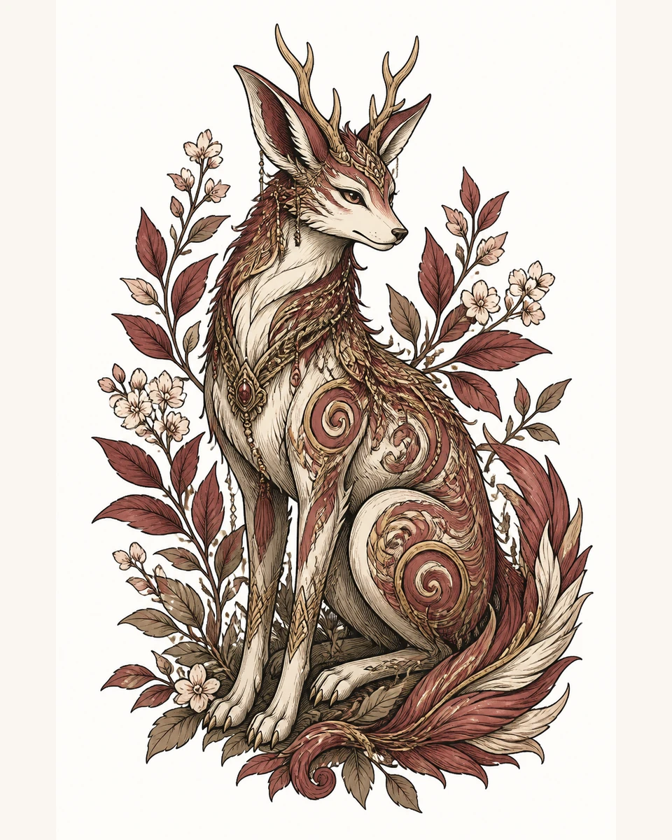 Zhu Nou — Rosewood Calm original tattoo design preview