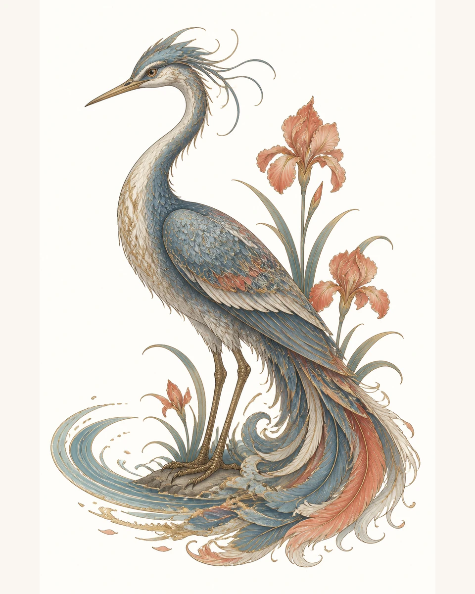 Xi Qu — Moonwater Song original tattoo design preview