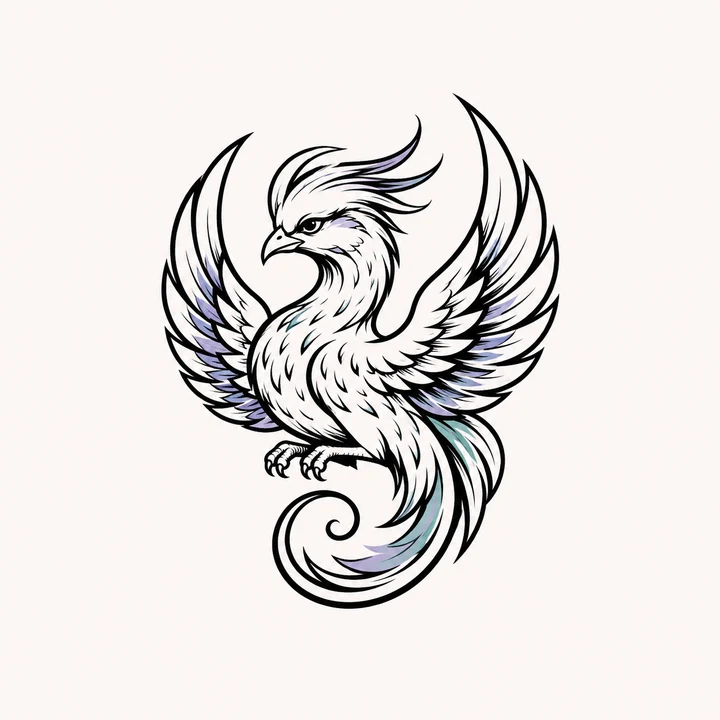 Luanniao — Harmony Feather original tattoo design preview