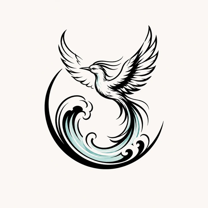 Quru — Tide Wing original tattoo design preview