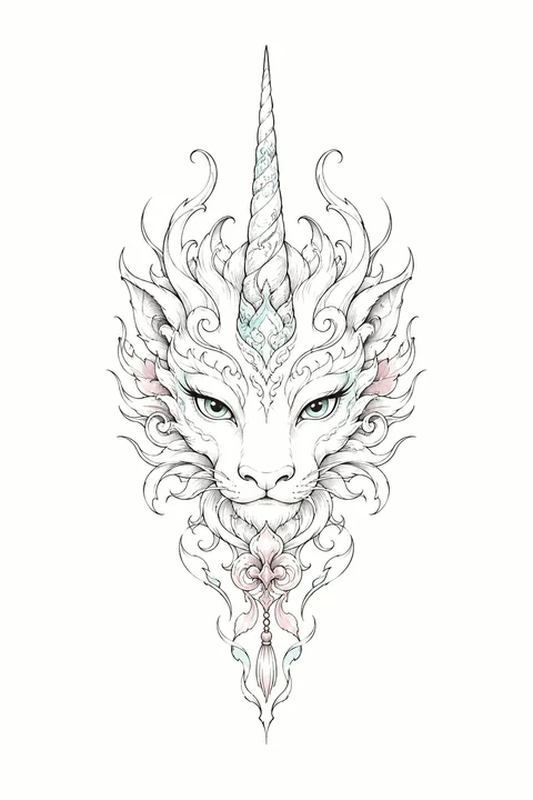 Xiezhi — True Horn original tattoo design preview