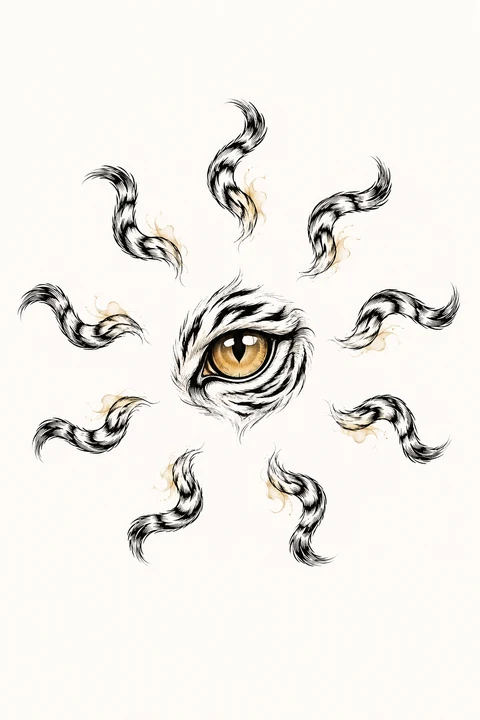 Luwu — Ninefold Guard original tattoo design preview