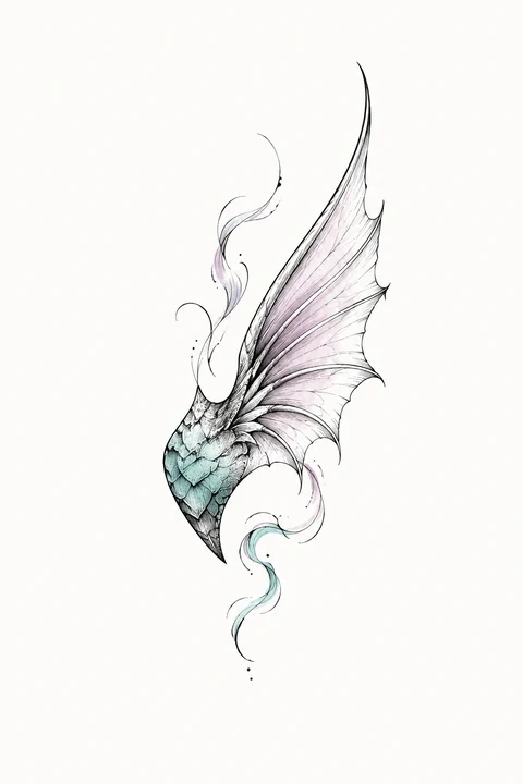 Yinglong — Winged Scale original tattoo design preview