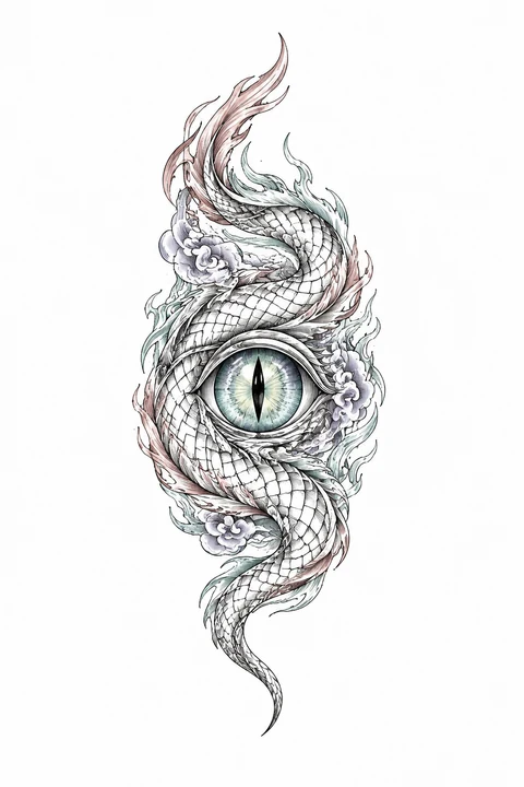 Zhulong — Time Eye original tattoo design preview