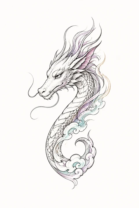 Chilong — Cloud Hook original tattoo design preview