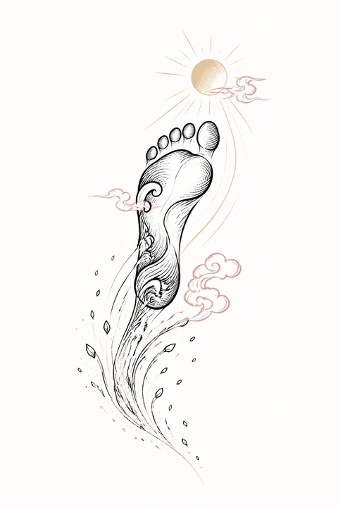 Kuafu — Chasing Light original tattoo design preview