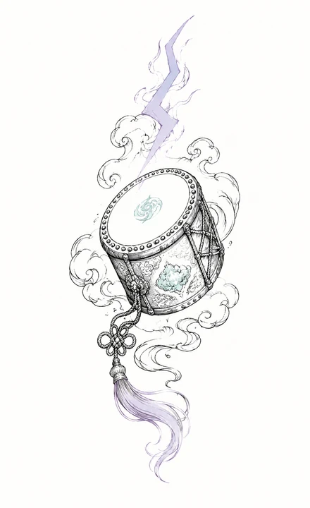 Leishen — Awakened Drum original tattoo design preview