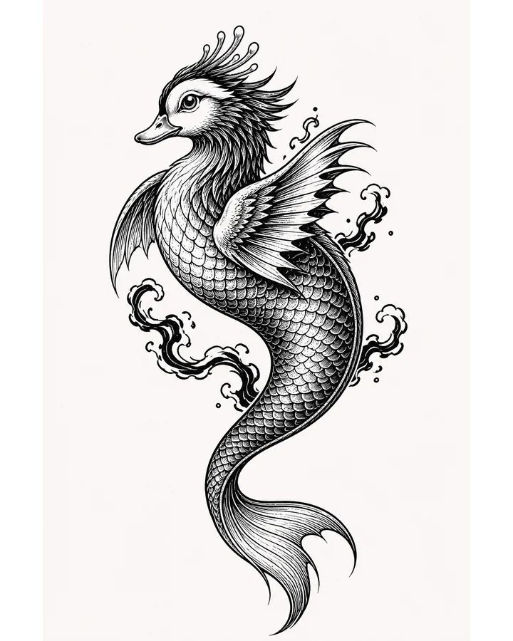 Hu Jiao original tattoo design preview