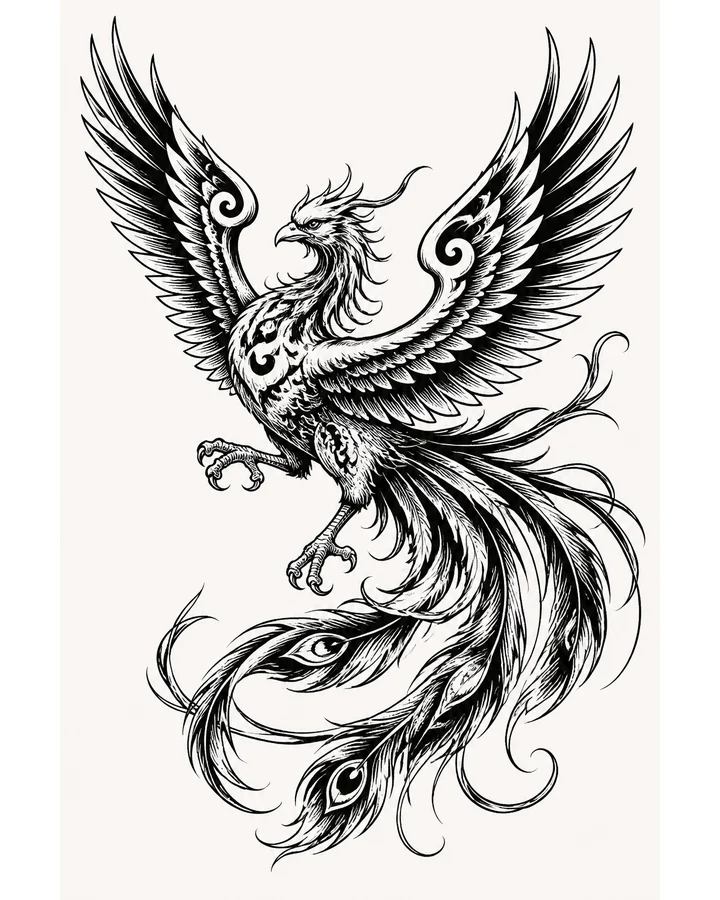 Feng Huang original tattoo design preview
