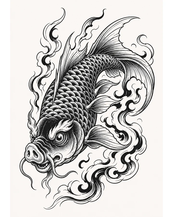 Gan Yu original tattoo design preview