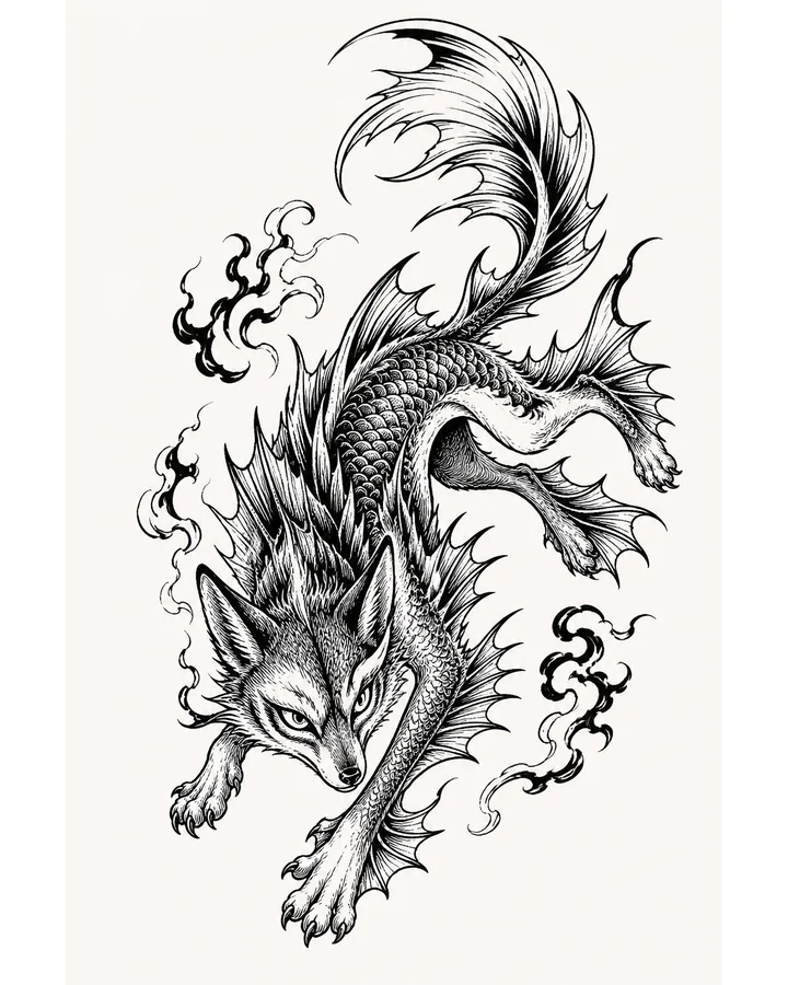 Zhu Nou original tattoo design preview