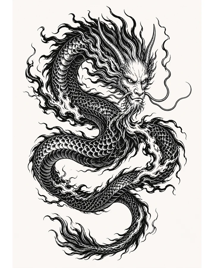 Zhu Long original tattoo design preview
