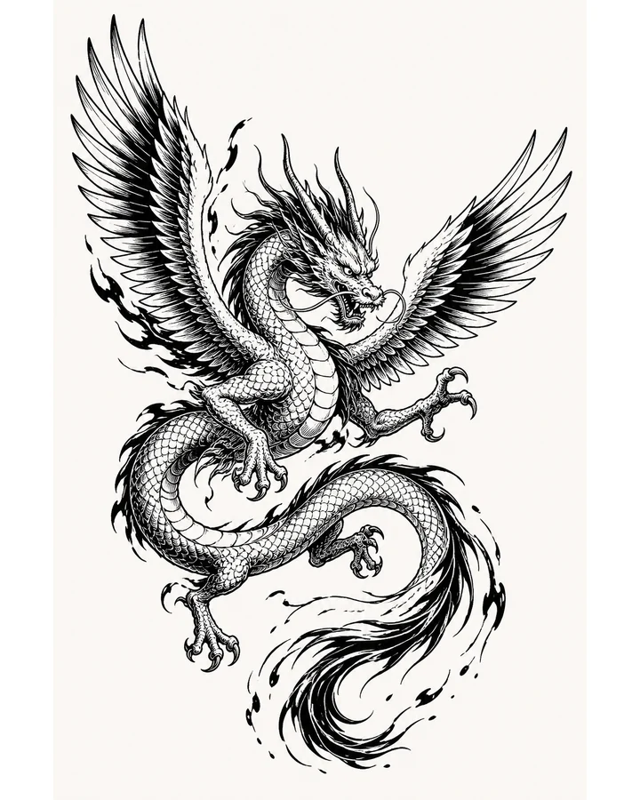Ying Long original tattoo design preview