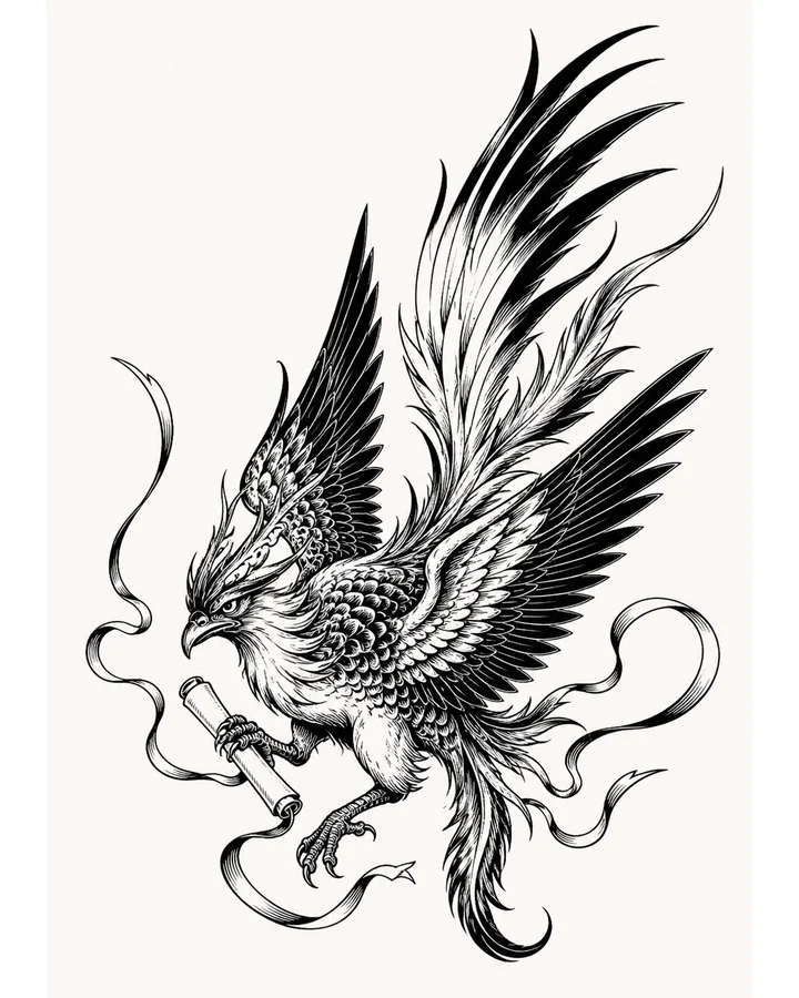 Qing Niao original tattoo design preview